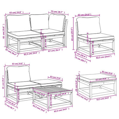 vidaXL 11pcs conjunto lounge jardim c/almofadões madeira maciça acácia