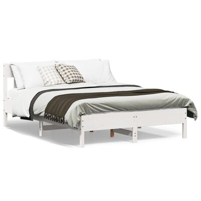 vidaXL Cama sem colchão 140x200 cm madeira de pinho maciça branco