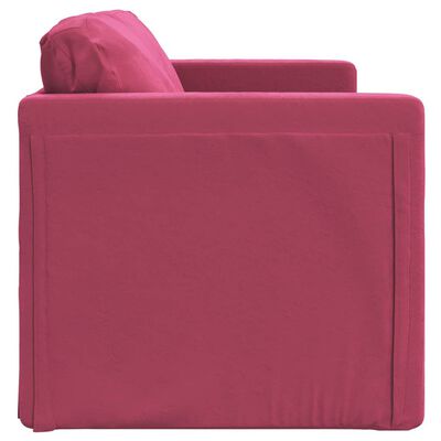 vidaXL Sofá-cama sem pés 122x204x55 cm veludo vermelho tinto