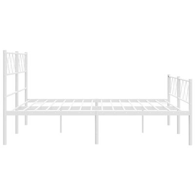 vidaXL Estrutura de cama com cabeceira e pés 140x200 cm metal branco