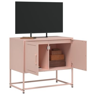 vidaXL Móvel de TV 68,5x39x60,5 cm aço rosa