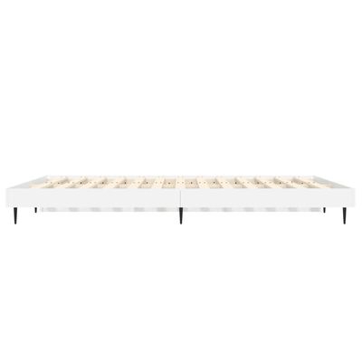 vidaXL Estrutura de cama 135x190 cm derivados madeira branco brilhante