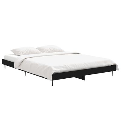 vidaXL Estrutura de cama 140x190 cm derivados de madeira preto