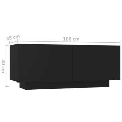 vidaXL Mesa de cabeceira 100x35x40 cm derivados de madeira preto