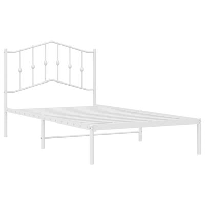 vidaXL Estrutura de cama com cabeceira 100x190 cm metal branco