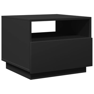 vidaXL Mesa de centro com luzes LED 50x49x40 cm preto