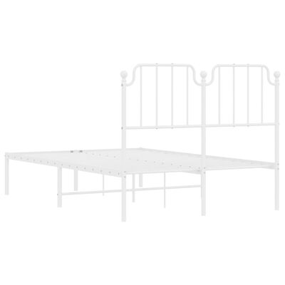 vidaXL Estrutura de cama com cabeceira 120x190 cm metal branco