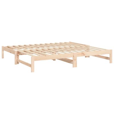 vidaXL Sofá-cama de puxar 2x(75x190) cm madeira de pinho maciça