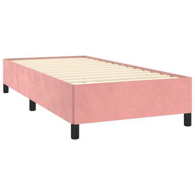 vidaXL Estrutura de cama 100x200 cm veludo rosa