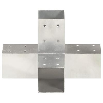 vidaXL Base para poste em forma de X 71x71 mm metal galvanizado