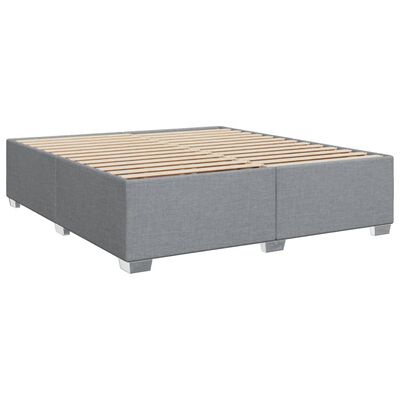 vidaXL Cama com molas/colchão 200x200 cm tecido cinza-claro