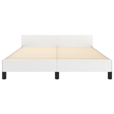 vidaXL Estrutura cama c/ cabeceira couro artificial 140x190 cm branco