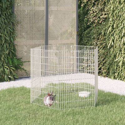 vidaXL Recinto exterior p/ animais 6 painéis 54x80cm ferro galvanizado