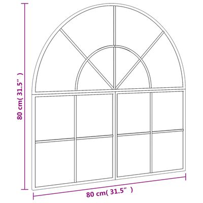 vidaXL Espelho de parede arqueado 80x80 cm ferro preto