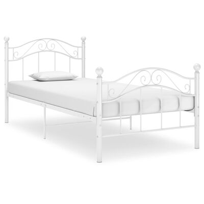 vidaXL Estrutura de cama metal 90x200 cm branco