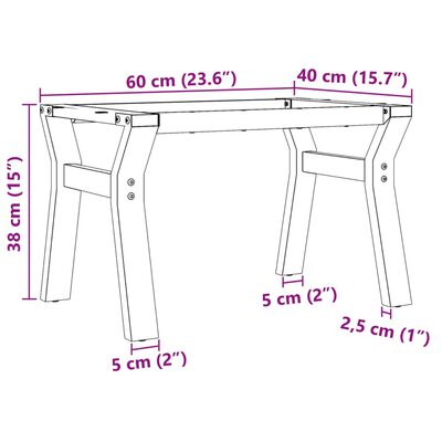 vidaXL Pernas para mesa de centro estrutura em Y ferro fundido