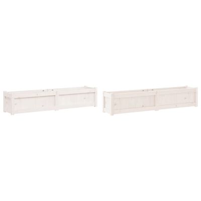 vidaXL Vasos/floreiras de jardim 2 pcs madeira de pinho maciça branco