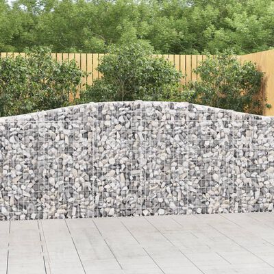 vidaXL Cestos gabião arqueados 6pcs 400x30x100/120cm ferro galvanizado