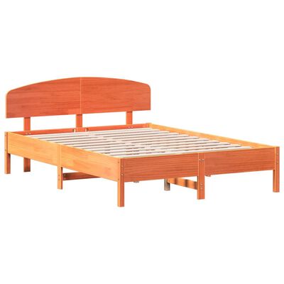 vidaXL Cama sem colchão 160x200 cm madeira pinho maciço castanho-mel