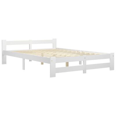 vidaXL Estrutura de cama 160x200 cm pinho maciço branco