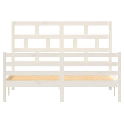 vidaXL Estrutura de cama 160x200 cm madeira de pinho maciça branco