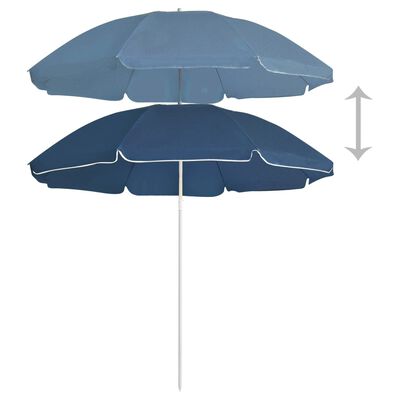 vidaXL Guarda-sol de jardim com poste de aço 180 cm azul