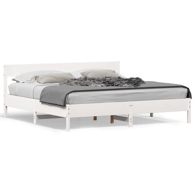 vidaXL Cama sem colchão 180x200 cm madeira de pinho maciça branco