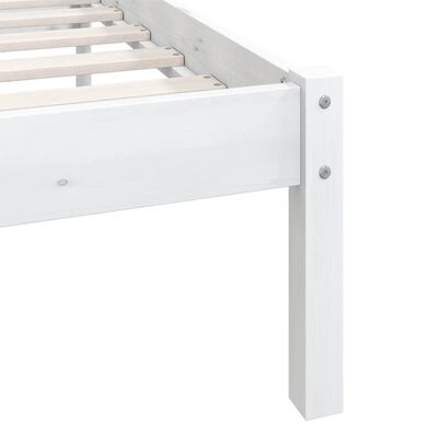 vidaXL Estrutura de cama solteiro 90x190 cm pinho maciço branco