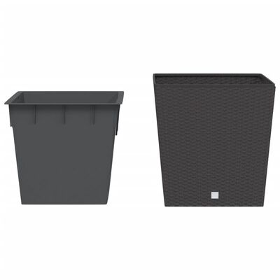 vidaXL Vaso com interior removível 37 / 64 L vime PP castanho