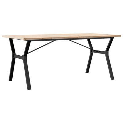 vidaXL Mesa de jantar estrutura em Y 180x90x75,5cm pinho/ferro fundido