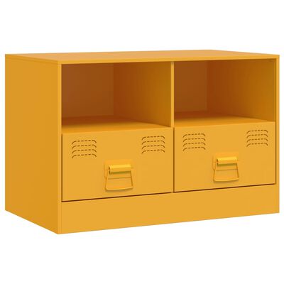 vidaXL Móvel de TV 67x39x44 cm aço amarelo mostarda