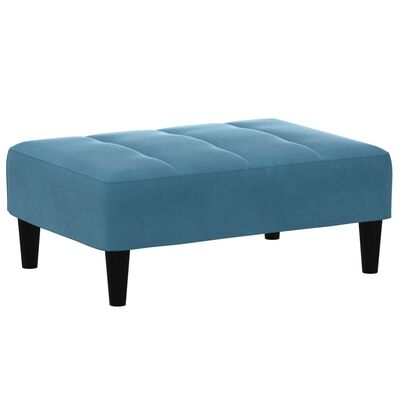 vidaXL Apoio de pés 77x55x31 cm veludo azul