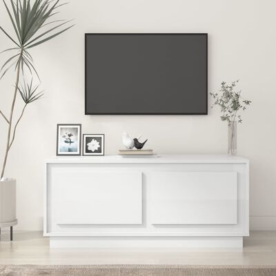 vidaXL Mesa de centro 102x50x44 cm derivados madeira branco brilhante