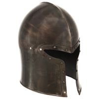 vidaXL Capacete de cavaleiro medieval réplica LARP aço prateado