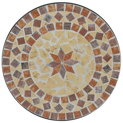 vidaXL Mesa de bistrô em mosaico Ø50x70 cm cerâmica terracota e branco