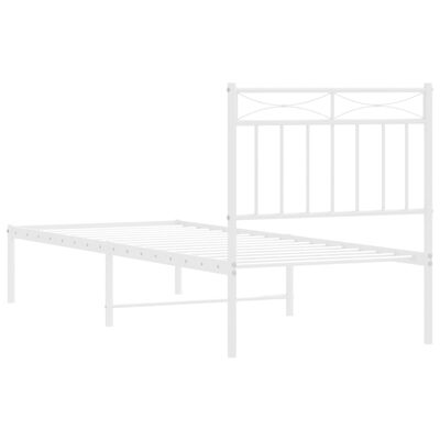 vidaXL Estrutura de cama sem colchão com cabeceira 75x190 cm branco