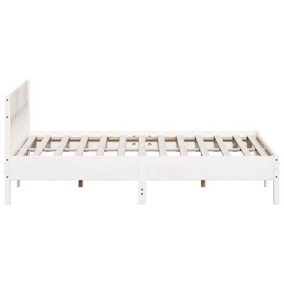 vidaXL Cama sem colchão 200x200 cm madeira de pinho maciça branco