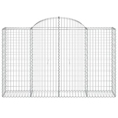 vidaXL Cestos gabião arqueados 4pcs 200x50x120/140cm ferro galvanizado