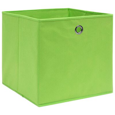 vidaXL Caixas arrumação 4 pcs 28x28x28 cm tecido-não-tecido verde