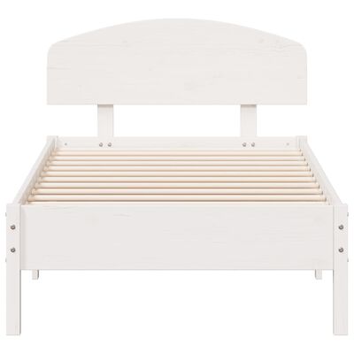 vidaXL Cama sem colchão 90x200 cm madeira de pinho maciça branco