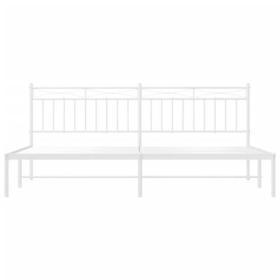 vidaXL Estrutura de cama com cabeceira 193x203 cm metal branco