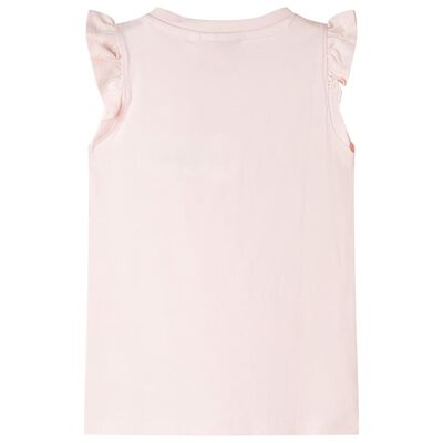 T-shirt para criança manga com folhos rosa-suave 92