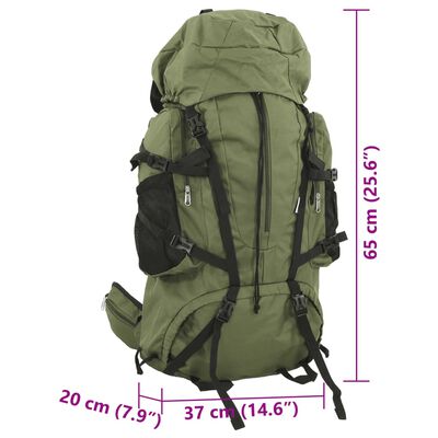 vidaXL Mochila para caminhadas 60 L tecido oxford verde-tropa