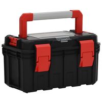 vidaXL Caixa de ferramentas 45x28x26,5 cm preto e vermelho