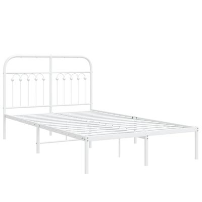 vidaXL Estrutura de cama com cabeceira 120x190 cm metal branco