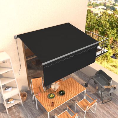 vidaXL Toldo retrátil manual com estore 3,5x2,5 m antracite