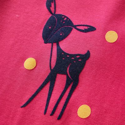 T-shirt de manga comprida para criança rosa-choque 116