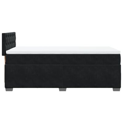 vidaXL Cama com molas/colchão 100x200 cm veludo preto