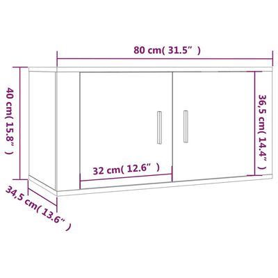 vidaXL 3 pcs conjunto móveis de TV madeira processada branco brilhante