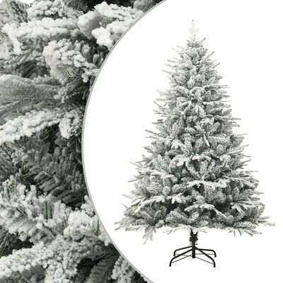 vidaXL Árvore de Natal artificial com neve 150 cm PVC e PE verde